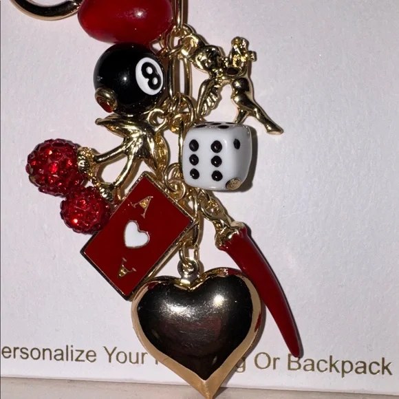 Persimmon Gold and Red Charm Keychain/Bag Charm NIB - Picture 3 of 5